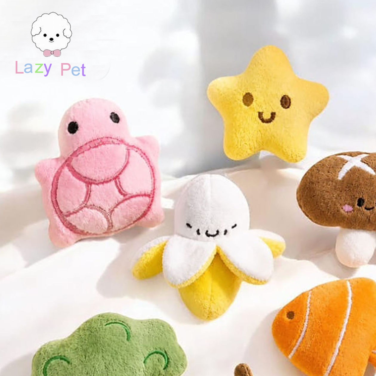 「Lazy Pet」韩国buyalldog宠物狗迷你可爱乌龟星星发声玩具