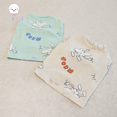 春夏可爱字母印花无袖T恤