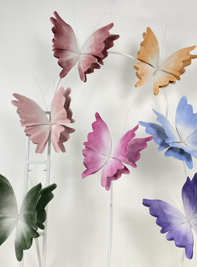 春季EVA粉紫色大型蝴蝶户外防雨水婚庆道具商场美陈装饰橱窗布置