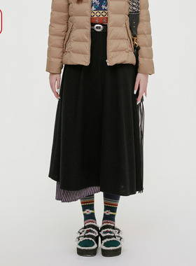 渔牌2025秋冬新款时尚复古半身裙个性拼接呢料裙百搭A裙FGHD7401