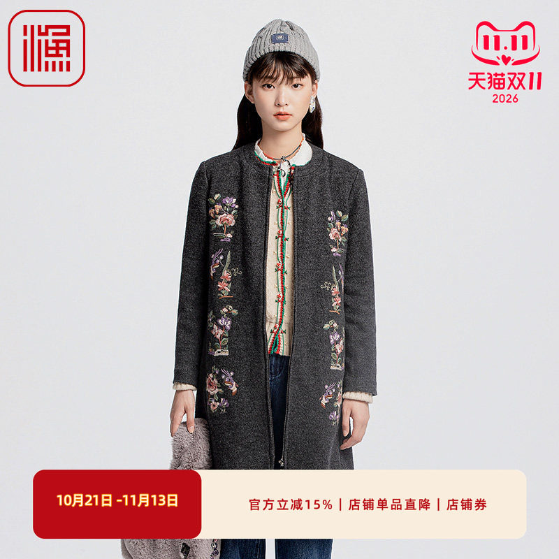 渔2024新款保暖毛呢外套