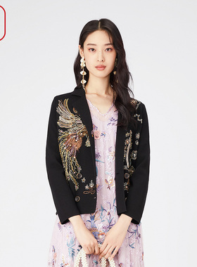 渔牌女装外套女款2024新款春夏古典重工绣花贵气休闲外套FGGA3616