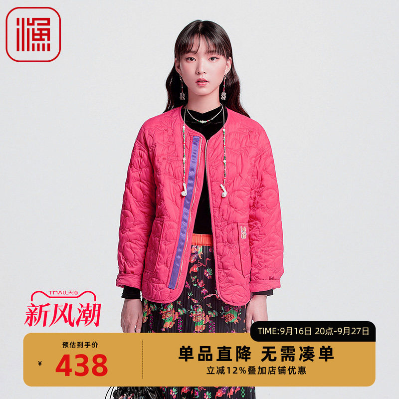 渔牌女装棉服女2024年新款冬季新中式休闲百搭棉衣短外套FGGD4039