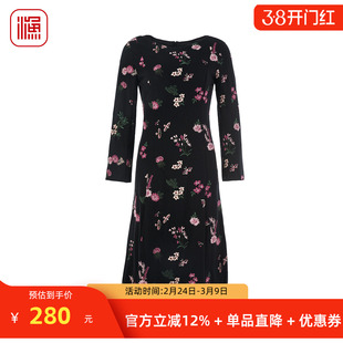 渔牌女装连衣裙重工刺绣满身绣花气质裙子秋冬季显瘦女裙FGFD0006