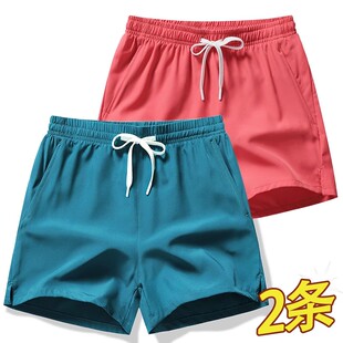 透气大码口袋拉链三分短裤男款夏季宽松冰丝裤子休闲速干跑步运动