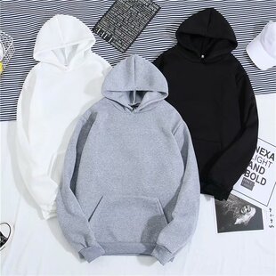 定制秋冬加绒加厚男卫衣套头连帽衫 宽松潮外套 胖子加肥加大码