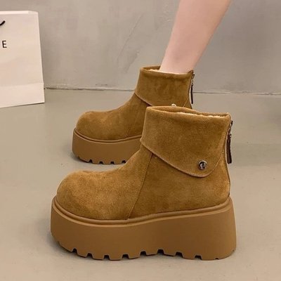 南在南方保暖增高厚底雪地靴女款2025新款冬季勃肯加绒加厚棉鞋子