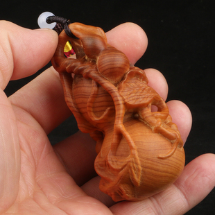 陈化崖柏老料葫芦手把件天然香味木头盘玩福禄崖柏老料手把葫芦