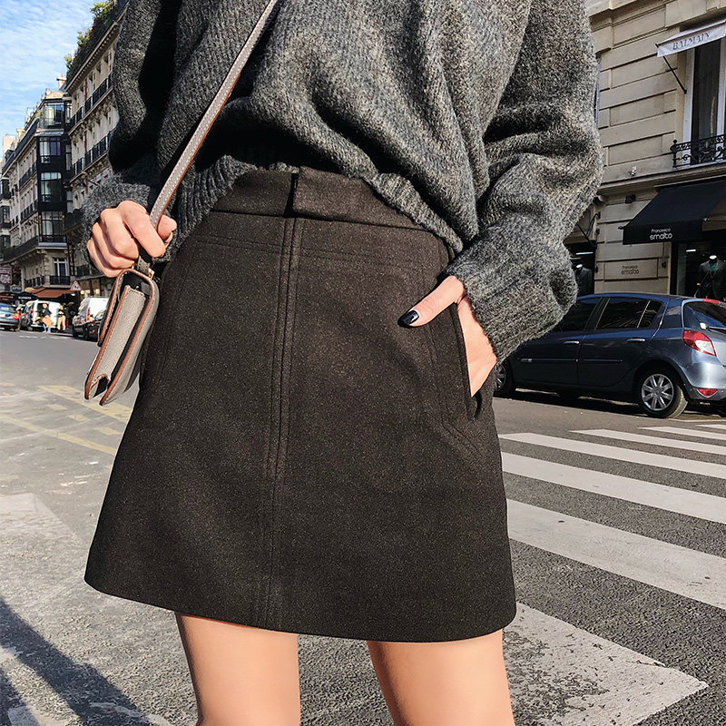 Zhao Chen Chen 2019 new pattern street skirt Show thin Tweed Self cultivation Show thin fashion black Short skirtin the Women's clothing/Boutique , Skirts  category - from Buy2taobao.com to provide professional Taobao agent buy service