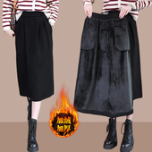 小个子 女装 清仓捡漏半身裙秋冬新款 裙毛呢长裙子包裙a字胖mm大码