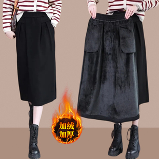 小个子 女装 清仓捡漏半身裙秋冬新款 裙毛呢长裙子包裙a字胖mm大码