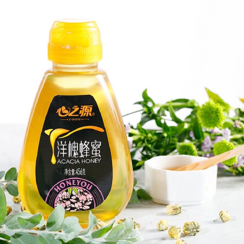 心之源洋槐峰蜜纯正天然秦岭野生槐花农家自产挤压小瓶便携装456g
