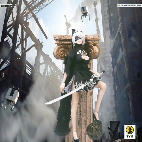 现货 TYM159  2b小姐姐 黑白裙子性感套装cosplay 1/12女兵人服饰