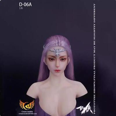 现货 1/6 Createmodels D-06AB 仙侠系列女头 两款发色 兵人头雕