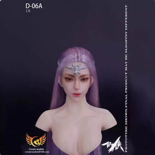 现货 1/6 Createmodels D-06AB 仙侠系列女头 两款发色 兵人头雕