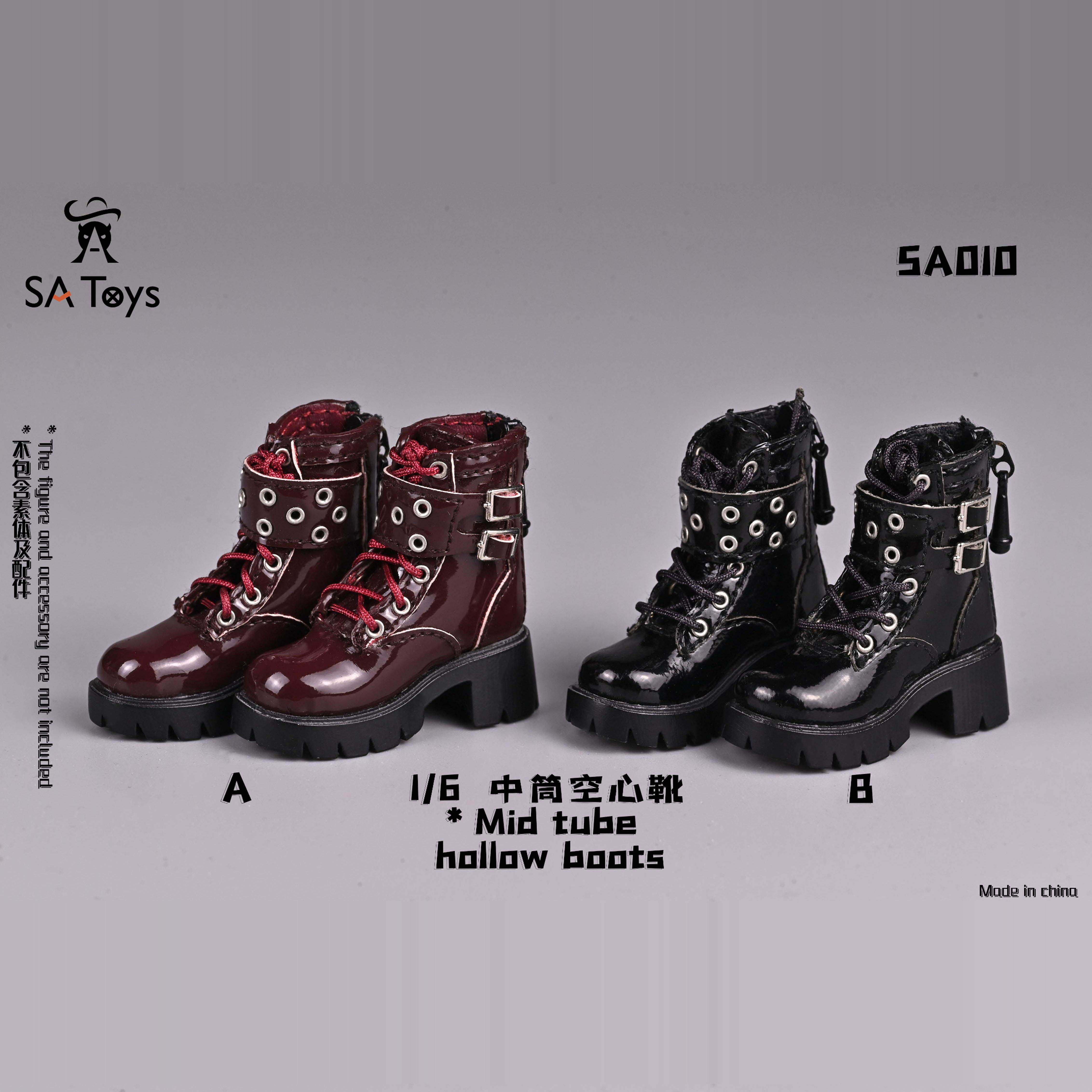 现货 SA Toys SA010 1/6 女兵人 中筒空心靴漆皮靴空心鞋女兵人鞋