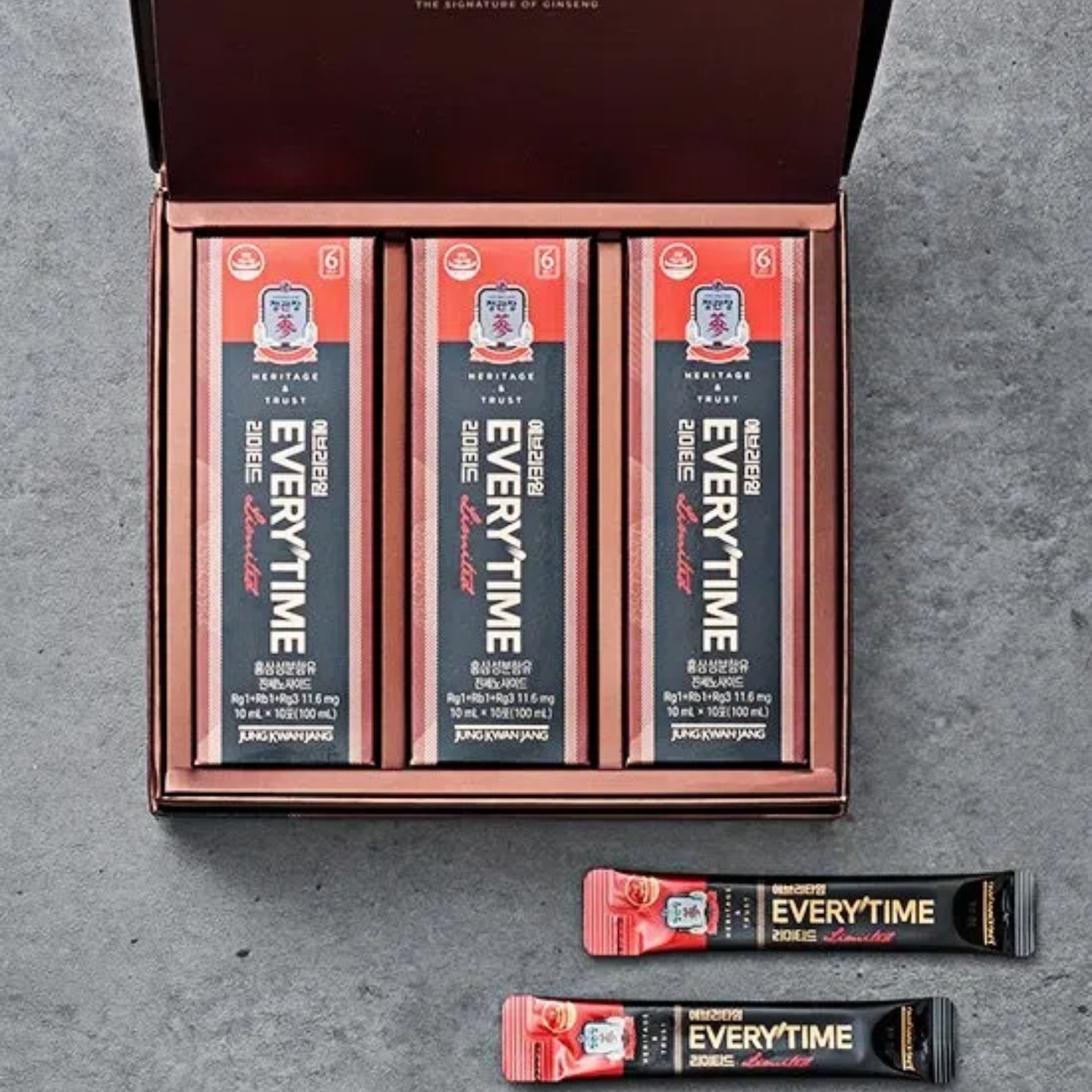 正官庄6年高丽参红参精20%地参10ml*30袋皂苷11.6mg韩国代购