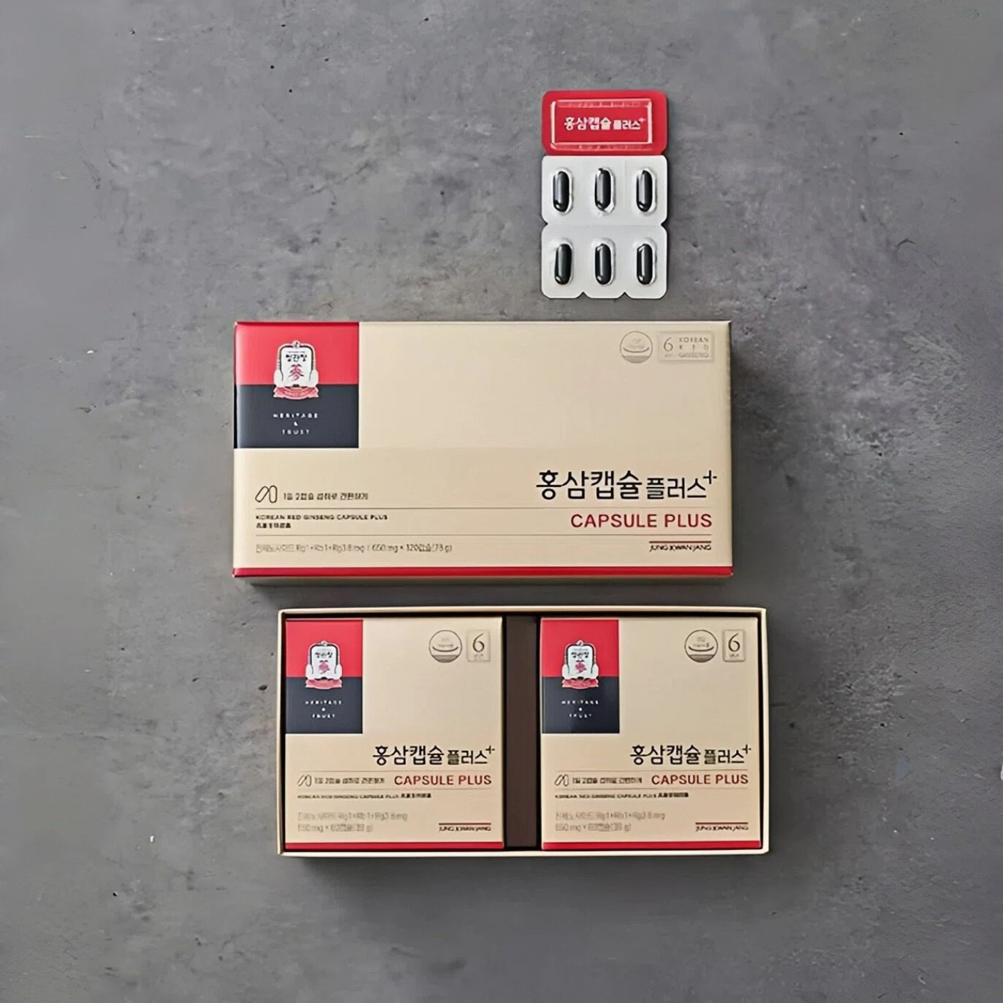 正官庄红参精胶囊6年根高丽参650mg120粒60天量日皂苷8mg韩国代购