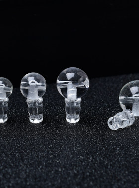 白水晶三通佛头佛塔DIY手链饰品配件圆珠合成白水晶散珠饰品材料