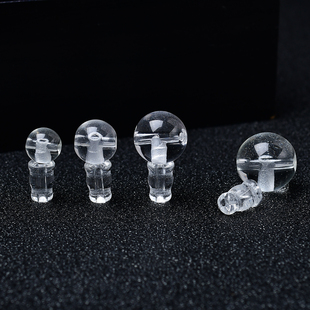白水晶三通佛头佛塔DIY手链饰品配件圆珠合成白水晶散珠饰品材料