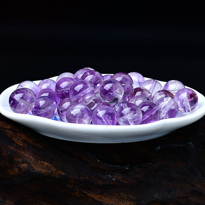 天然正品紫兔毛散珠子紫水晶手链雪花diy手工饰品串珠编织配件