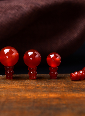 天然红玛瑙三通佛头DIY水晶饰品配件佛珠手串佛头圆珠三通配珠