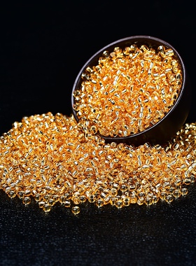 3mm金色银色灌银琉璃玻璃米珠散珠隔珠婚纱衣饰品鞋diy手工配件
