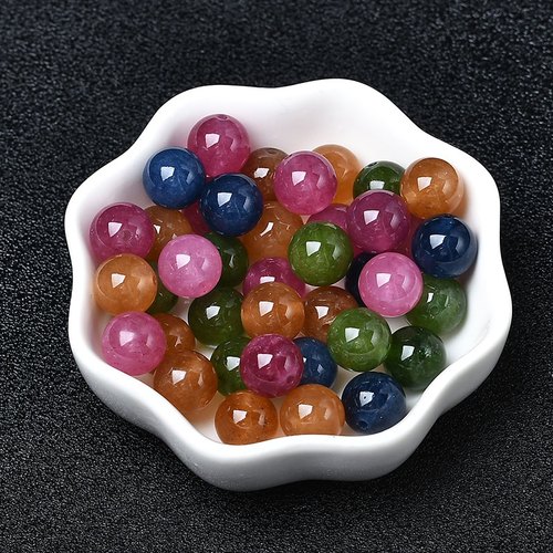 天然碧玺玉髓散珠子半成品diy水晶手工饰品配件材料串珠