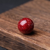 天然高含量晶体朱砂保真原矿手工单颗圆散珠手链dⅰy配件饰品
