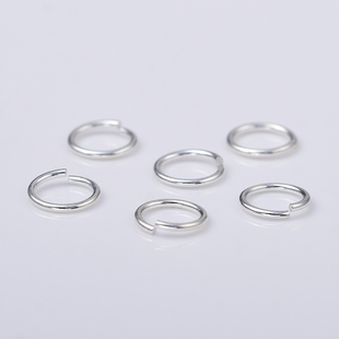 925银开口圈项链连接圈接口圈纯银小圈圈环diy银环闭口圈饰品配件