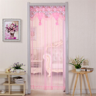 送伸缩杆夏季防蚊纱门帘卧室隔断帘通风透气客厅玄关门帘免打孔