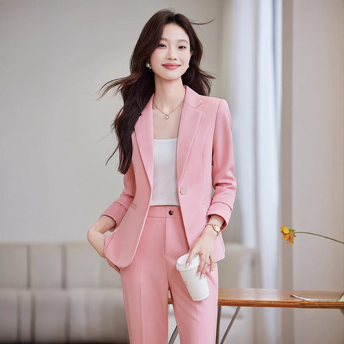 白色西装外套女小个子职业装套装