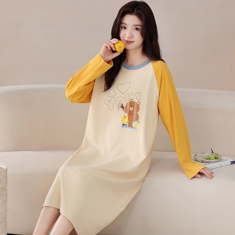 特大睡裙女春秋款纯棉