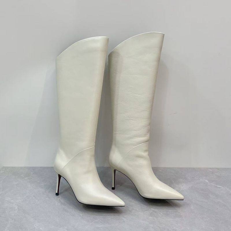 秋冬真皮时尚尖头套筒高靴细高跟气质百搭显瘦白富美长靴,女鞋,时装靴,淘宝优惠券,粉丝福利购,淘宝优惠卷