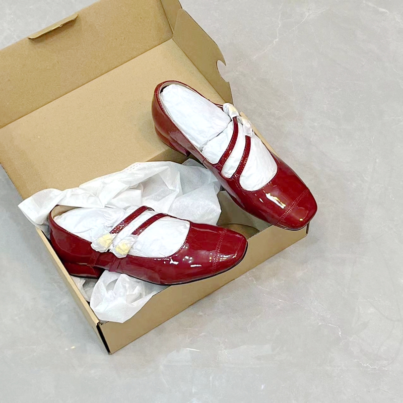 撤柜~气质法式红色玛丽珍鞋双一字带低跟小皮鞋舒适百搭浅口单鞋