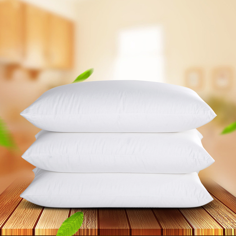 全棉酒店枕芯纯棉面料超细羽丝绒护颈椎保健枕头可水洗单人学生枕