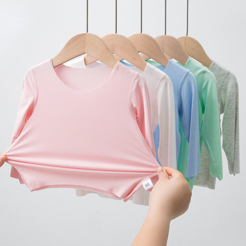 宝宝上衣薄款莫代尔空调服打底