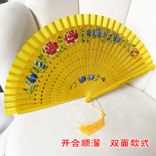 西班牙舞蹈表演扇子女扇古风集体跳舞道具折扇易开合夏扇一把包邮