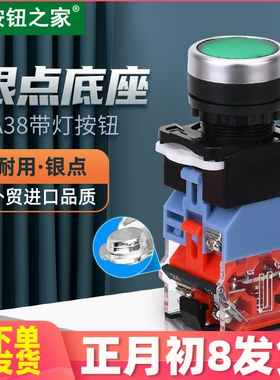 按钮之家 银点带灯自复位LA38-11D 11DN自锁DNZS按钮开关22mm220V