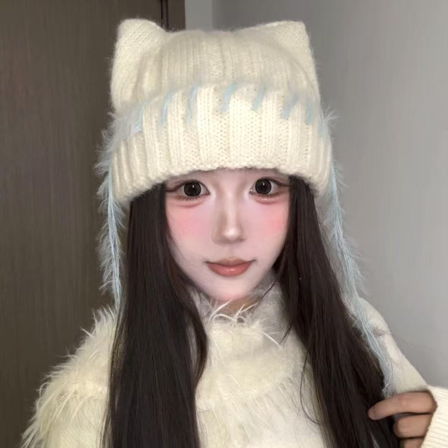 帽子女冬季可爱猫耳朵针织冷帽毛线百搭护耳保暖包头帽流苏显脸小,服饰配件/皮带/帽子/围巾,帽子,淘宝优惠券,粉丝福利购,淘宝优惠卷