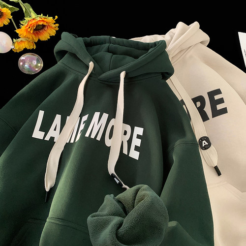 加绒加厚oversize连帽卫衣