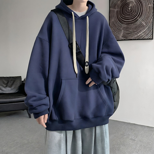 春秋重磅加绒情侣连帽卫衣男女2026新款oversize美式高街潮牌帽衫
