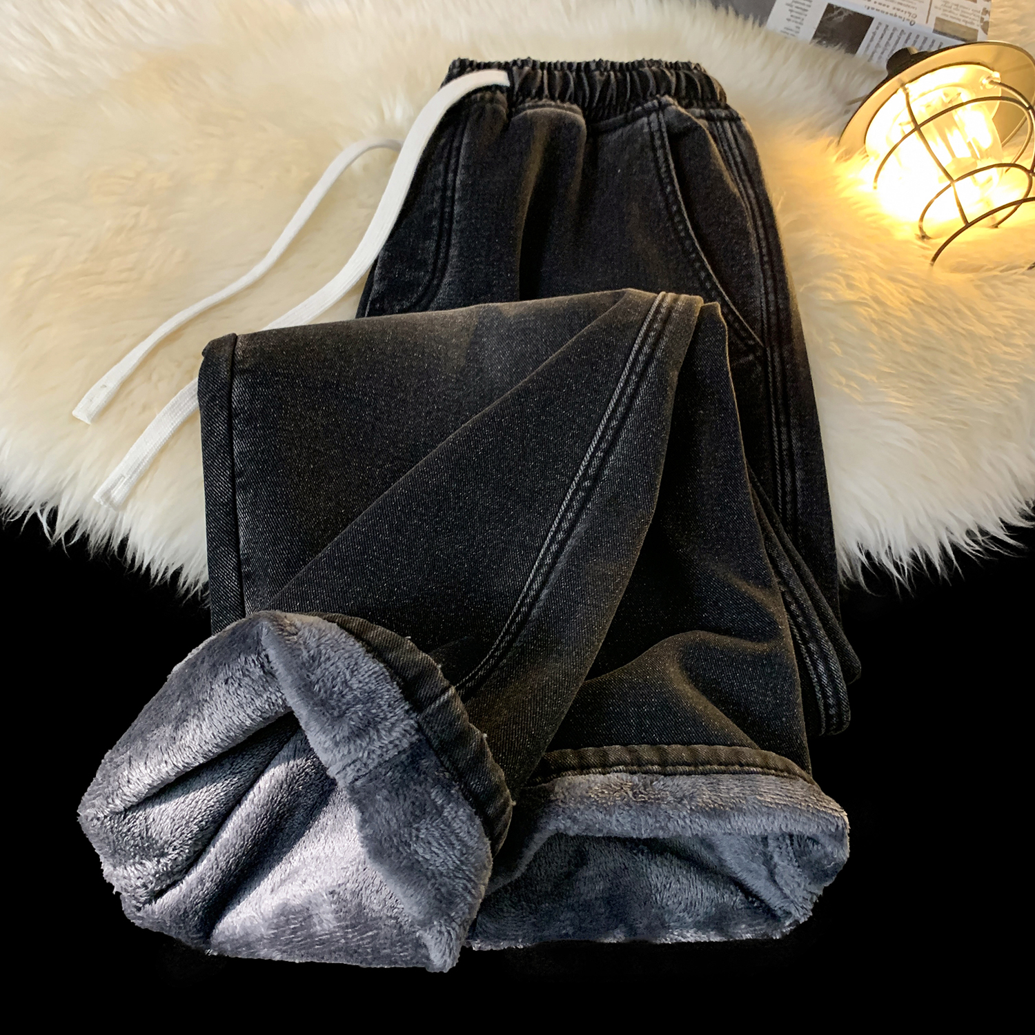 牛仔裤男款宽松直筒垂感阔腿裤