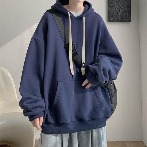 美式重磅加绒加厚连帽卫衣