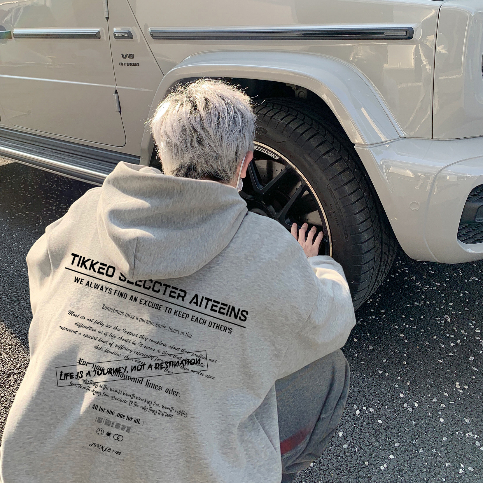 秋冬重磅加绒加厚连帽卫衣情侣款