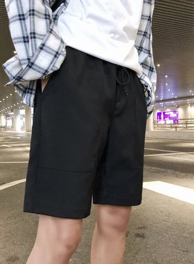 夏季美式潮牌百搭工装休闲短裤男士2025新款宽松直筒五分黑色裤子