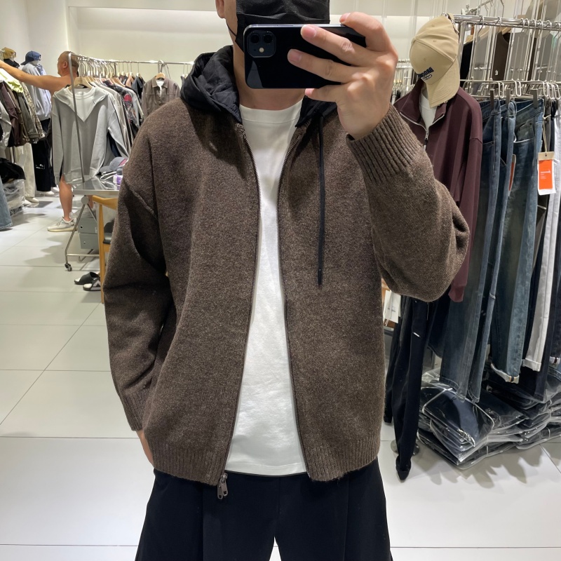 优衣线秋冬男假两件可脱卸毛衣