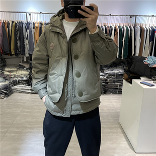 潮牌时尚宽松男俩件套加厚保暖连帽白鸭绒羽绒服冬季新款帅气外套