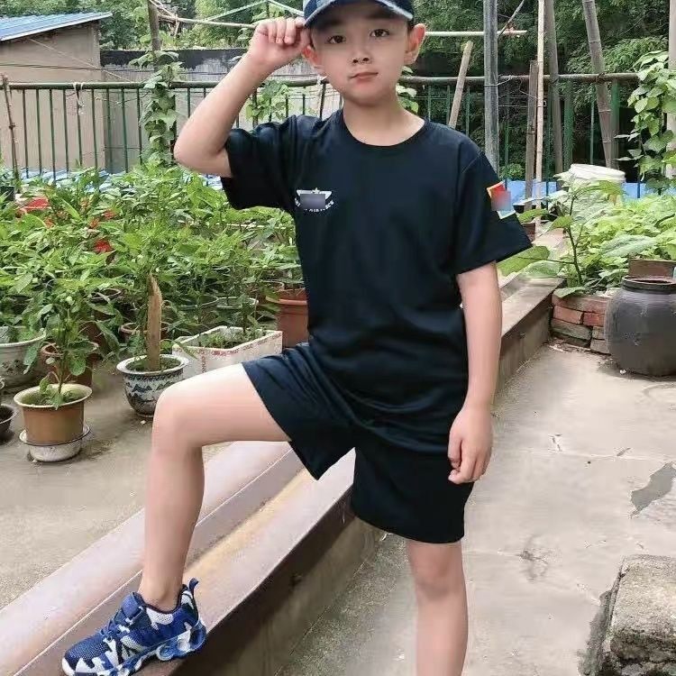 儿童体能训练服套装夏季速干上衣体能短袖T恤裤子服短裤夏令营服