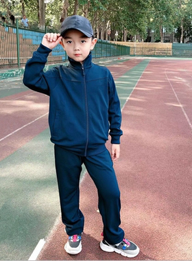 儿童军绿色春秋长袖体能服户外拓展中小学运动会训练服装亲子套装